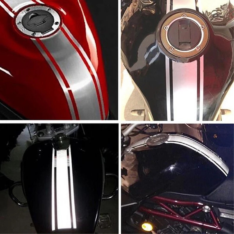 Stiker Reflektif Motif Garis Untuk Dekorasi Fender Tangki Bensin Motor