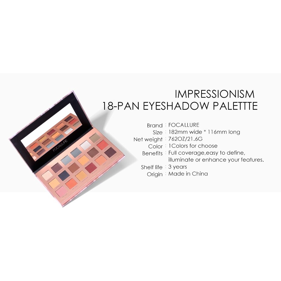 Focallure Eyeshadow Impressionism 18 Color Eyeshadow Palet Focallure Eyeshadow Palette Focallure Eyeshadow Matte Focallure Impressionism Focallur Focallur Foccalure Fucallure