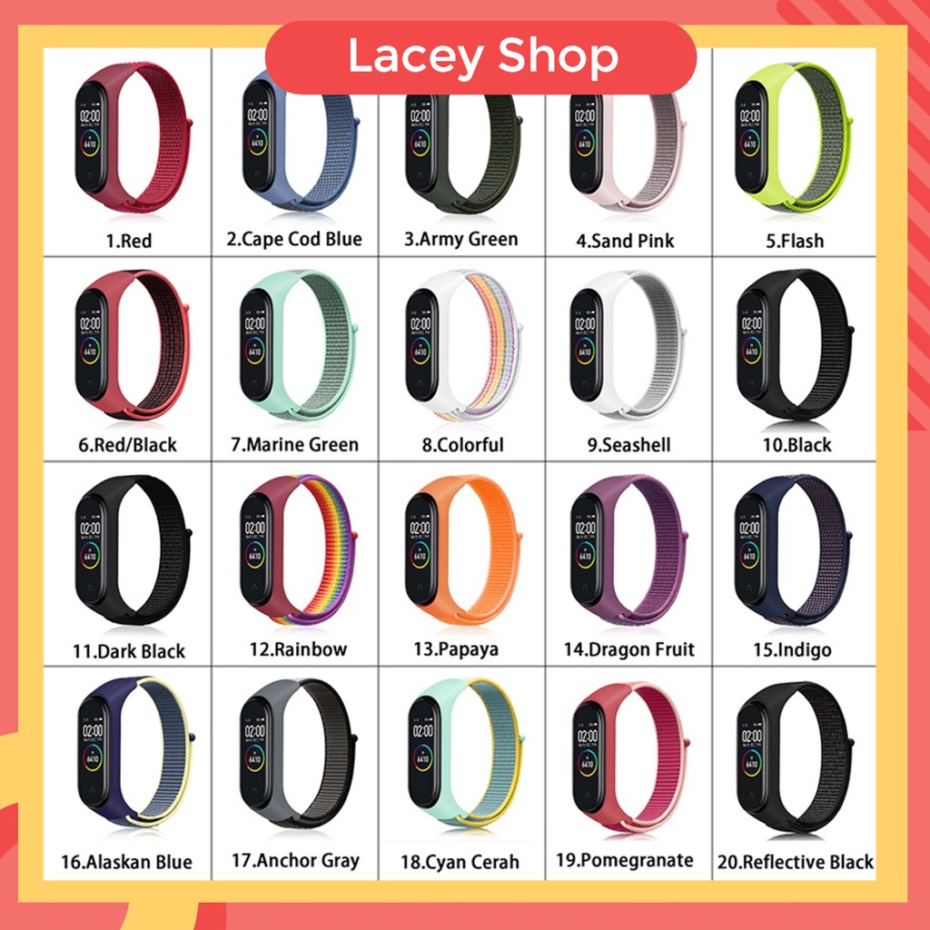 Tali Nylon Strap Xiaomi Miband 3 4 5 6 7 8 9 Velcro Band
