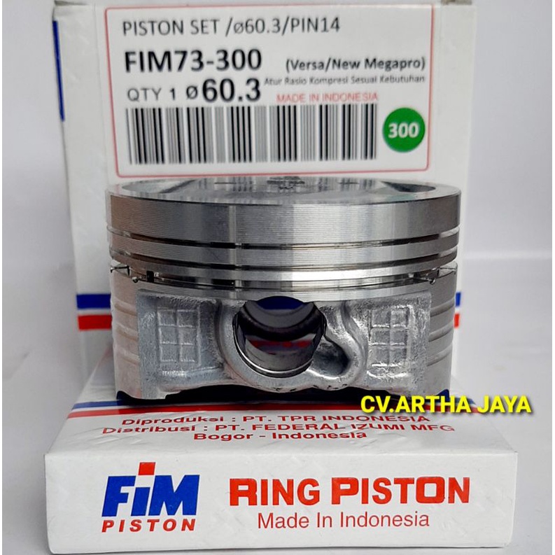 PISTON KIT FIM FIM73 HONDA CRF 150 / VERZA 150 / NEW MEGA PRO 150 / MEGA PRO MONOSHOCK 150 ( 57,3 / 57,8 / 58,3 / 58,8 / 59,3 / 59,8 / 60,3 ) ( STD / 050 / 100 / 150 / 200 / 250 / 300 ) ( PEN 14 / PIN 14 )-2