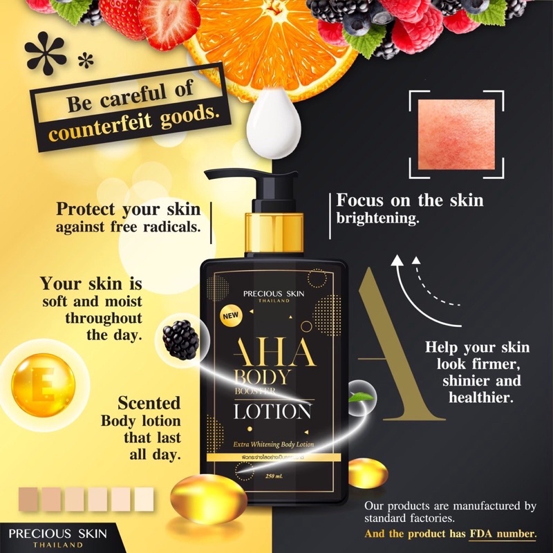 Precious Skin AHA Mimi Body Booster Whitening serum Set / Bodylotion / Serum / Pemutih 250ml