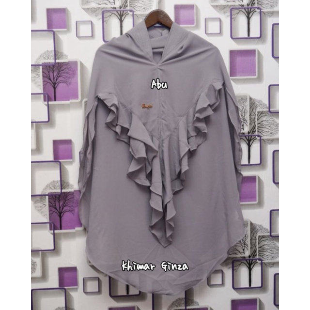 Jilbab Khimar Ginza ORIGINAL Bayza Hijab Sayra Group-Abu