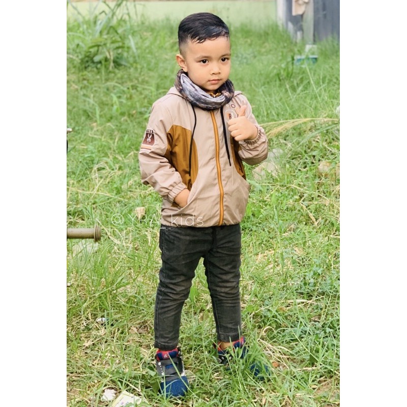 YRA Jacket Parasut NS Premium Hoodie Zipper Anak Laki laki Perempuan Usia 2-9 tahun
