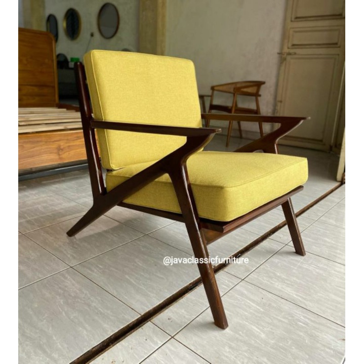 KURSI TERAS SANTAI SCANDINAVIA JOK VINTAGE SOFA RETRO KAYU JATI EMPUK FURNITURE JEPARA-1
