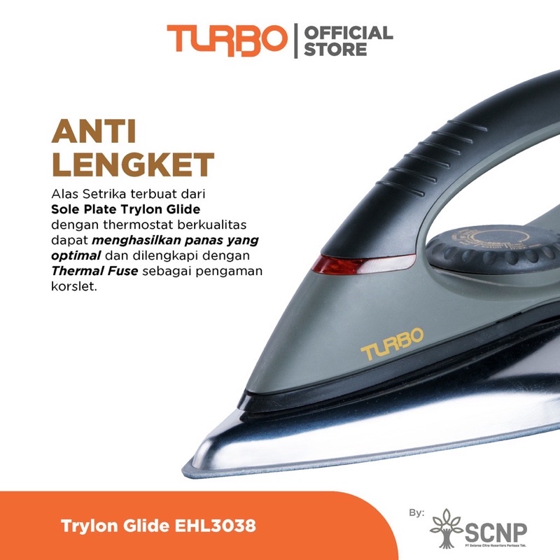 TURBO Seterika Listrik Trylon Glide EHL 3038 GARANSI RESMI