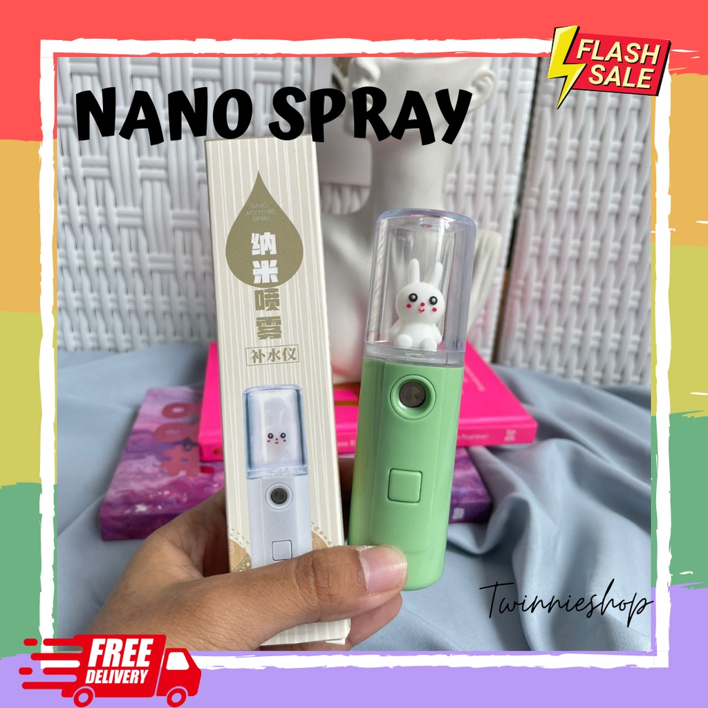 NANO SPRAY KARAKTER KELINCI FACE MIST WAJAH PORTABLE SPRAYER BISA COD READY PERAWATAN WAJAH USB KADO