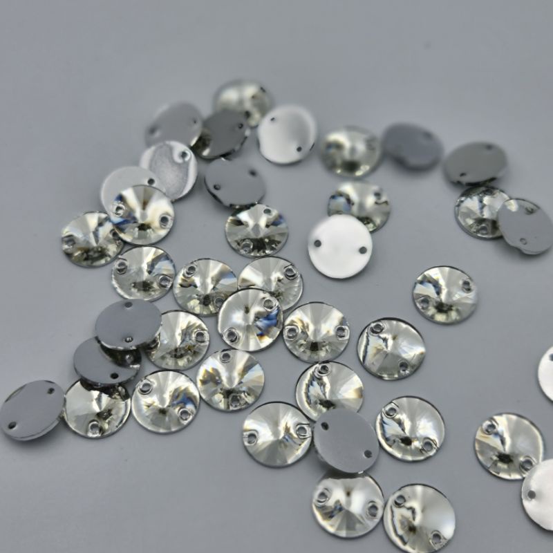 DIAMON RESIN BENING PUTIH MOTIF BULAT LANCIP UK. 12 MM KUALITAS PREMIUM KILAU PER LUSIN