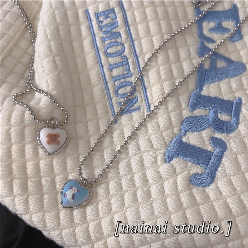 Kalung Rantai Liontin Hati Bahan Titanium steel Untuk Wanita