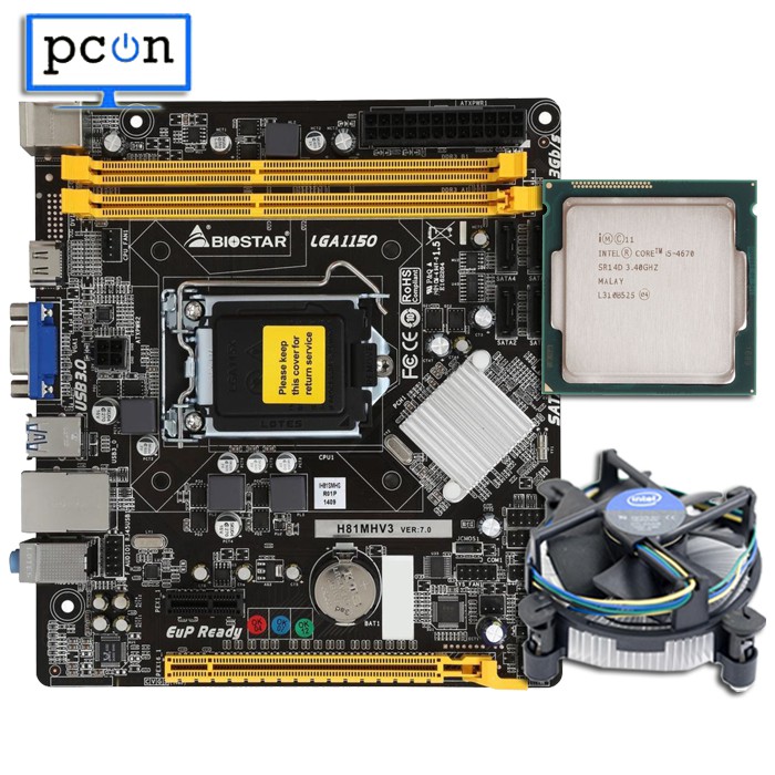 MOBO LGA 1150 H81 Biostar ONBOARD DAN PROCESSOR I5 4670