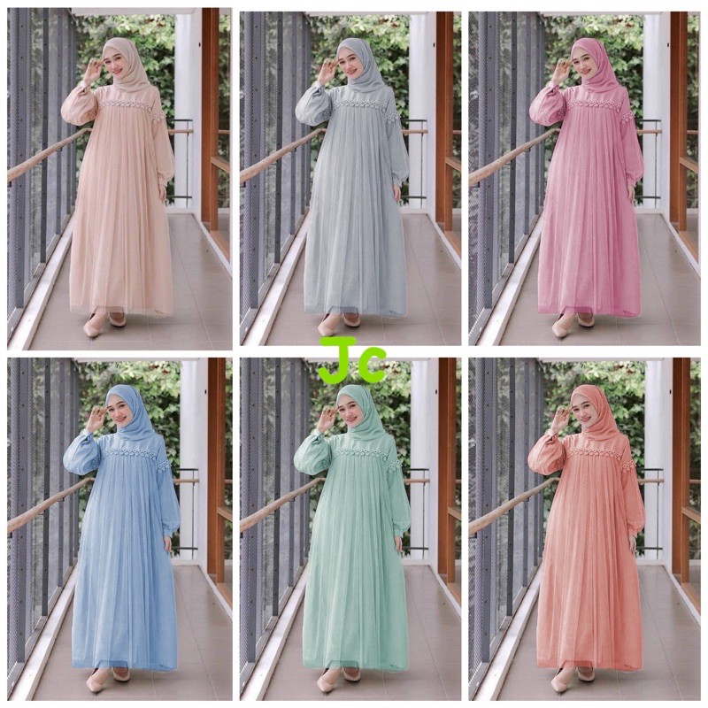 (Ready 10 Warna) JC/ZR nuraini maxi / gamis wanita kekinian / Maxi wanita Muslimah Terbaru