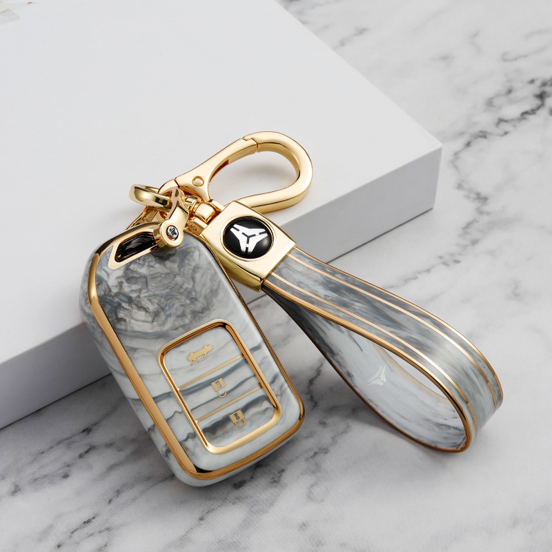 Casing Kunci Mobil Honda Civic City Accord CRV CR-V 2022 Bahan TPU Aksen Giok Emas