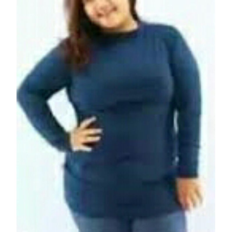 Manset Baju Jumbo Tangan Panjang Wanita Ukuran XXL Dan XXXL Bahan Spandek Rayon