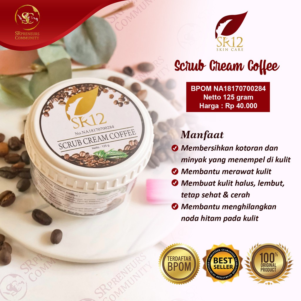 SCRUB CREAM COFFEE / SABUN COFFE SR12/ LULUR BADAN KOPI SCRUB