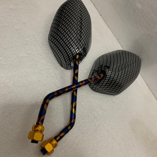 SPION SEPION  BEAT BEAT ESP SUPRA MEGA PRO VARIO 150 VAERIO 125 WAVE TIGER FUFI KHARISMA LEGENDA GRAND CARBON TANGKAI PANJANG TWO TONE BLUE XXX-Beat panjang blue x