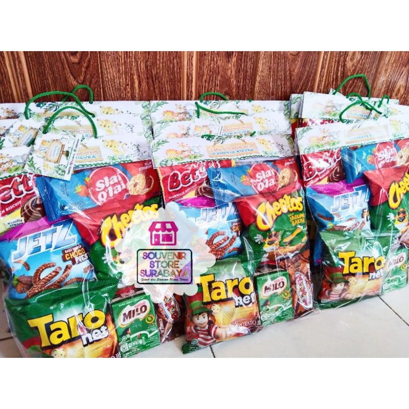 Bingkisan Snack Ulang Tahun / Paket Ultah Milo / Hangtag Label Birthday / Paket Snack Ultah Kemas Hangtag / Hampers Snack / Snack Ultah surabaya / Paket snack Surabaya murah