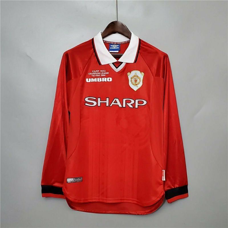 Jersey Kaos Baju Bola MU Manchester United Home Retro Classic Longsleeve Lengan Panjang LS 1999 2000