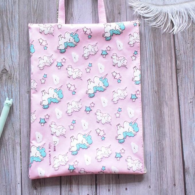 

Best! CIVETO PF06 Dream Unicorn Portable A4 file Storage pouch bag Tempat Buku Alat Tulis ✔