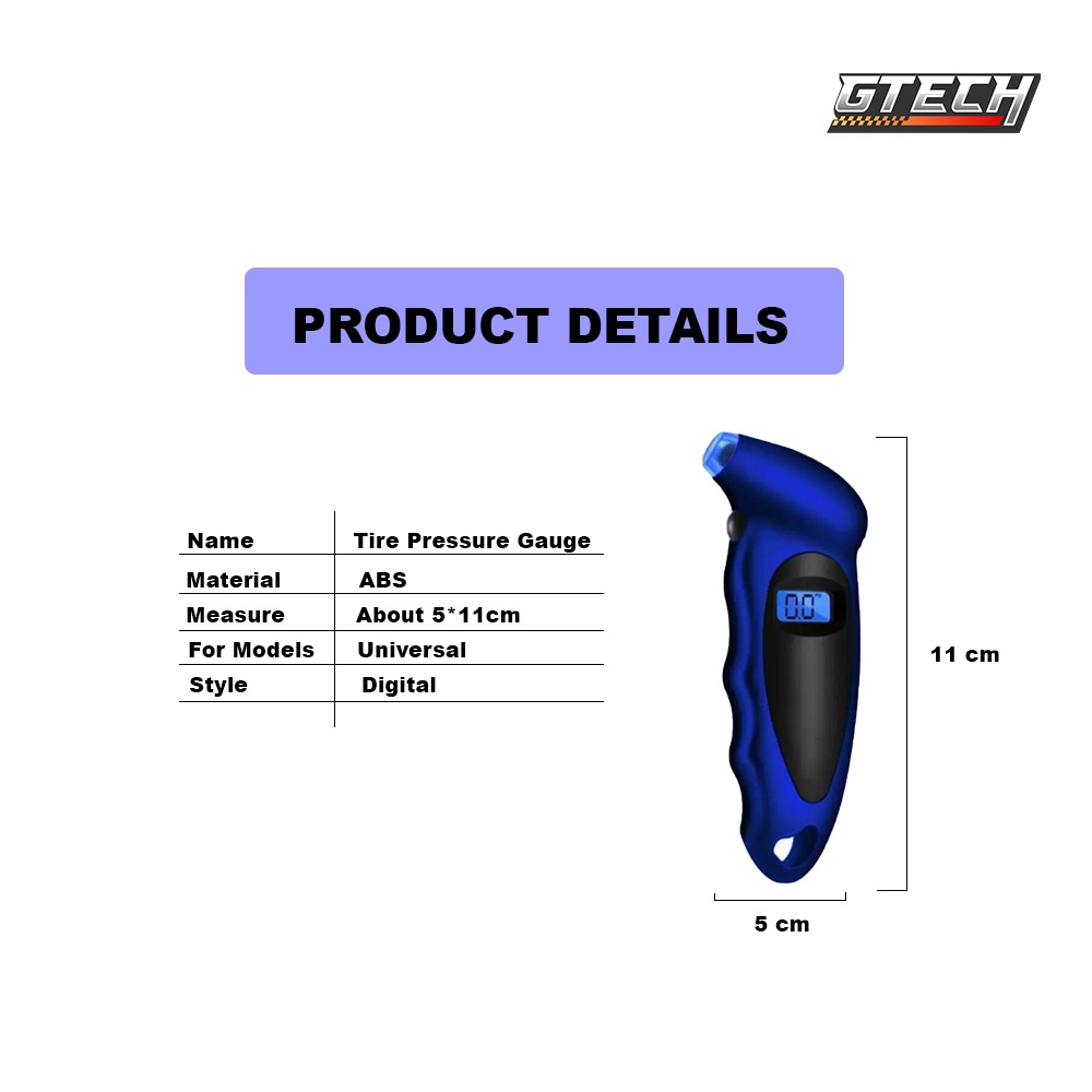 Alat Pengukur Tekanan Angin Ban Mobil Motor Sepeda Digital Pressure Gauge