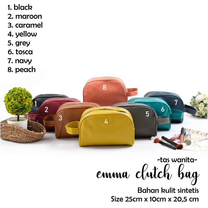 Clutch Bag Wanita - Dompet Genggam Wanita - Pouch Kosmetik - Hand Bag - peach