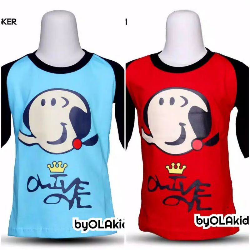 BAJU KAOS KARAKTER PAKAIAN ANAK PEREMPUAN CEWEK MOTIF OLIVE