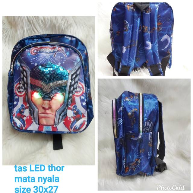 TAS RANSEL ANAK LAKI AVENGERS THOR LED BISA NYALA