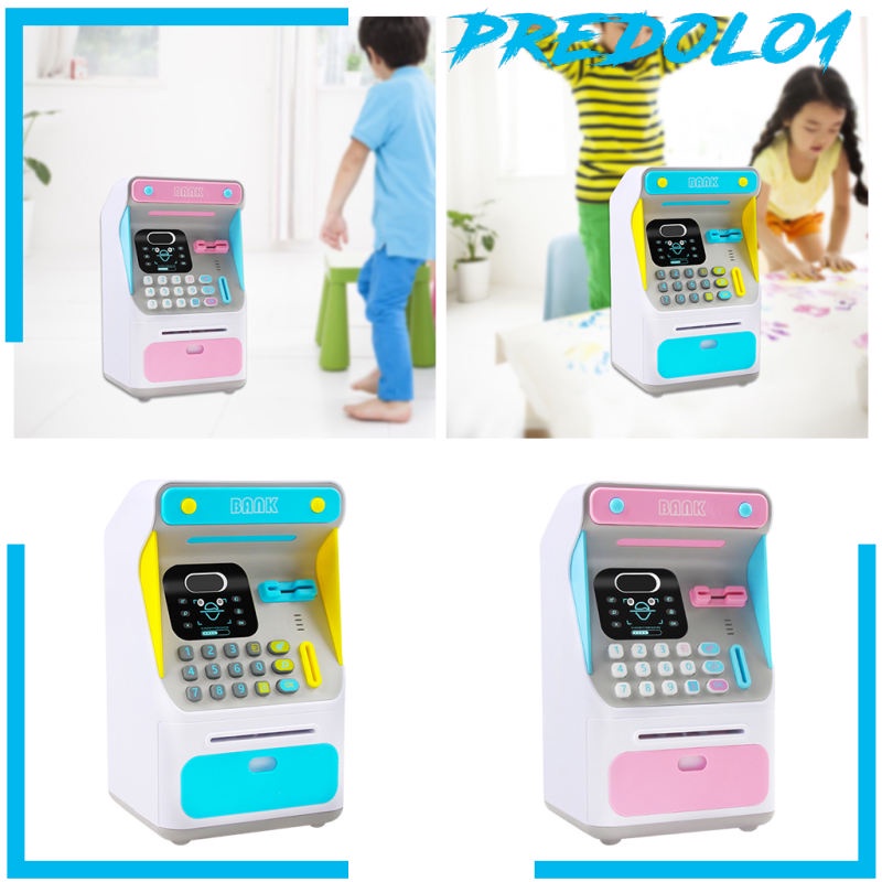 [PREDOLO1] 2x Mini ATM Piggy Bank 4 Digit Password Password Coin Cash Bank Machine Toy