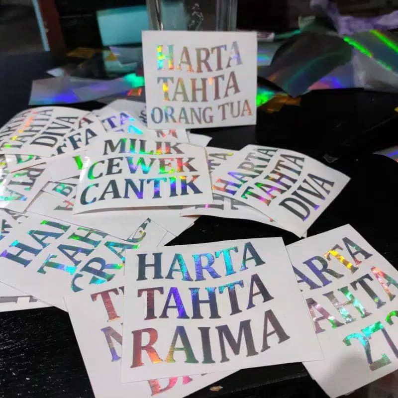 

stiker harta tahta nama tiga kata stiker hologram