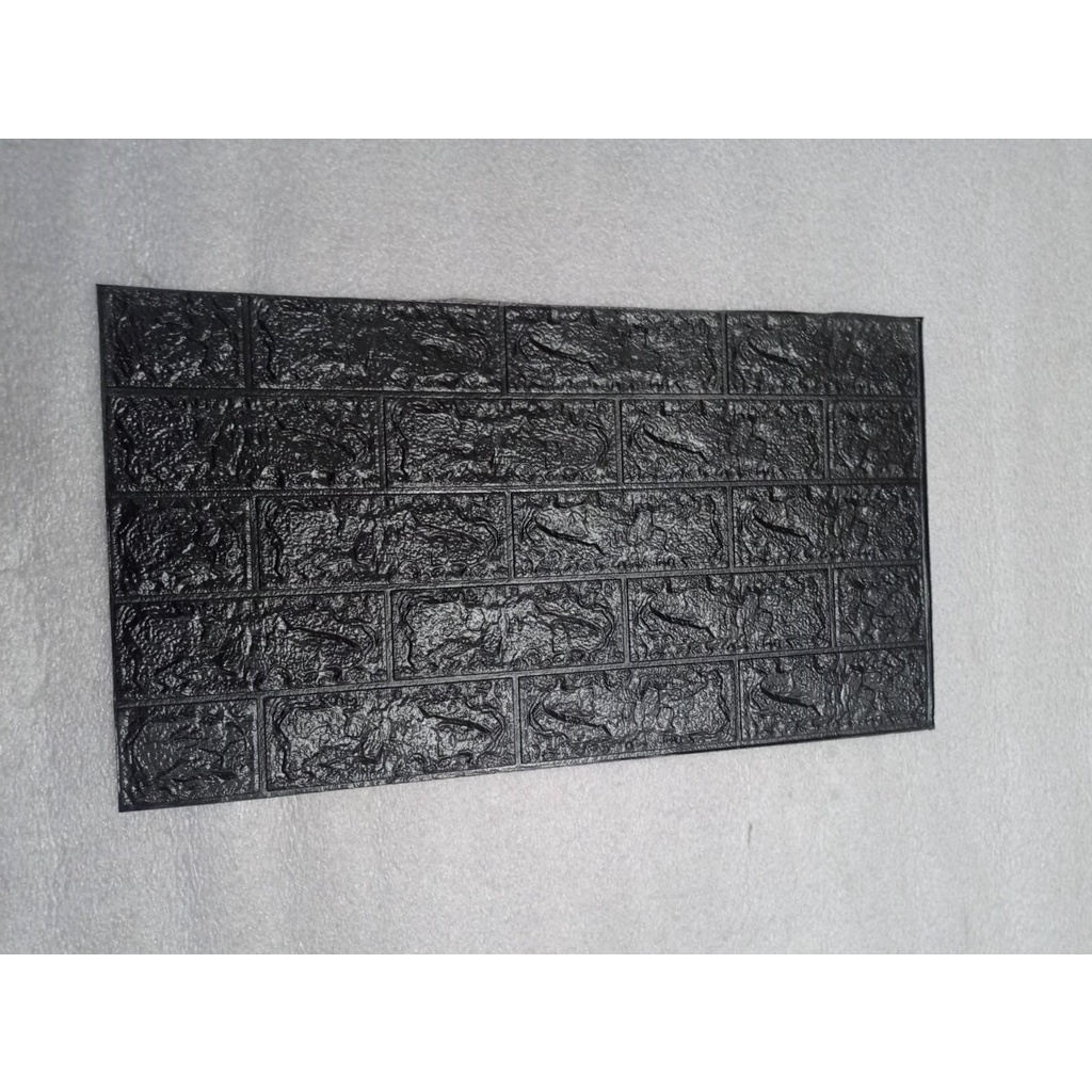 INFY - R535 Wallpaper Dinding Foam 3D Kecil Motif Batu Bata / Walpaper Stiker Dinding Dekorasi Kamar-HITAM