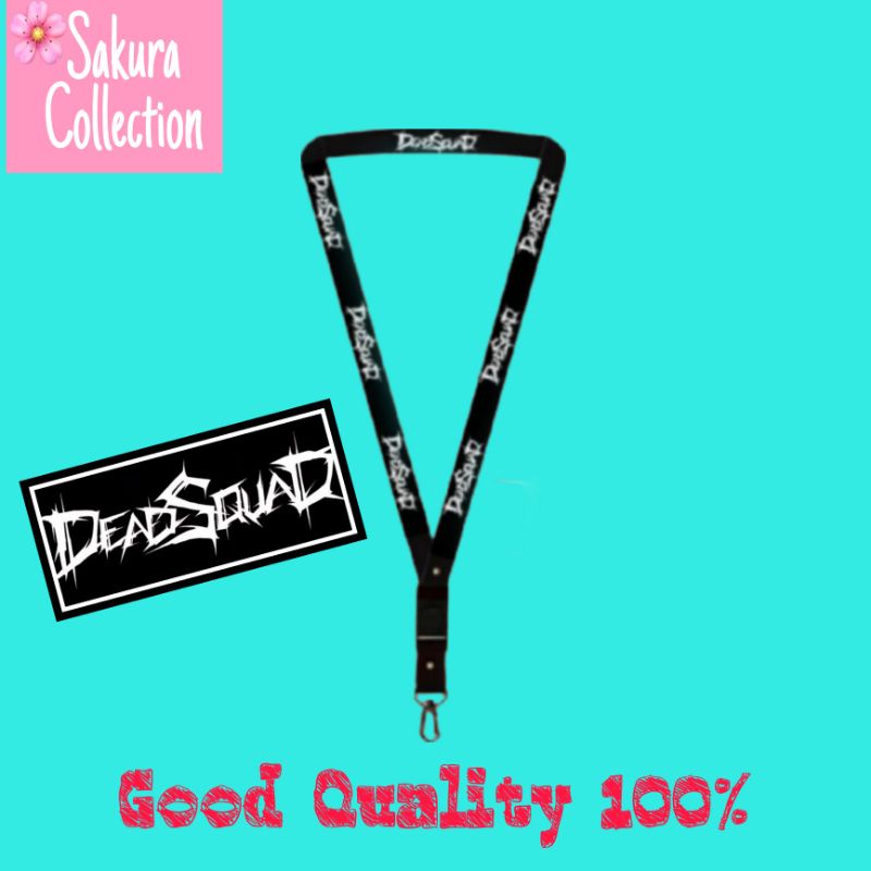 gantungan kunci band DEADSQUAD logo tulisan / tali lanyard dead squad kartu nama untuk flashdisk id card name tag pods vape vave hp musik hard rock metal core music 1