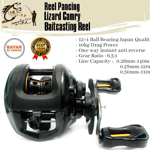 Reel BC Baitcasting Lizard Camry (12+1 Bearing) Murah - Engkus Fishing