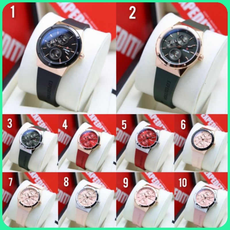 Jam Tangan Wanita Expedition 6818 E6818 E 6818 Ori Rubber Strap