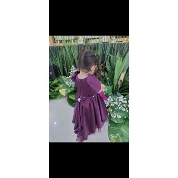 Dress anak Custom butik ungu tua