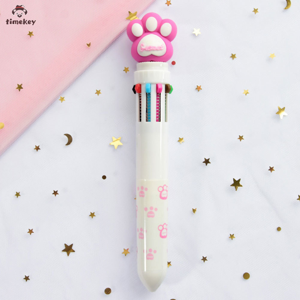 【TK】Pulpen 10 Warna Bentuk Kartun Hewan Lucu Untuk Sekolah/Kantor/Hadiah