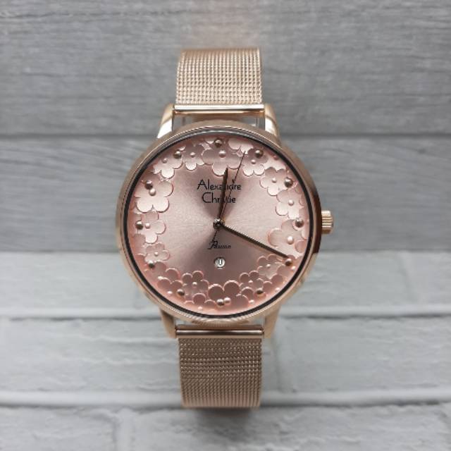 JAM TANGAN WANITA ALEXANDRE CHRISTIE AC 2794 ORIGINAL ROSEGOLD PINK
