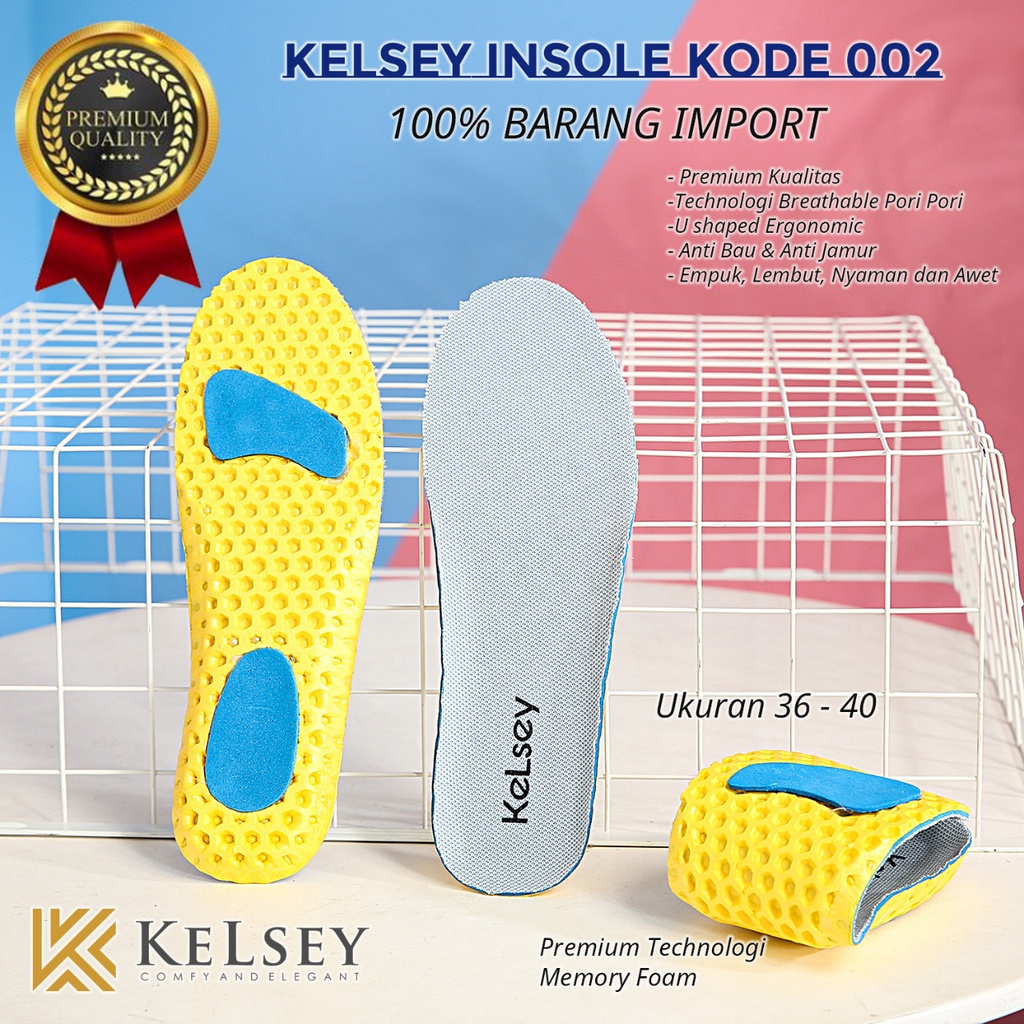 Kelsey Insole Alas Kaki 002 Yellow / Asli Empuk Nyaman Saat Di Pakai