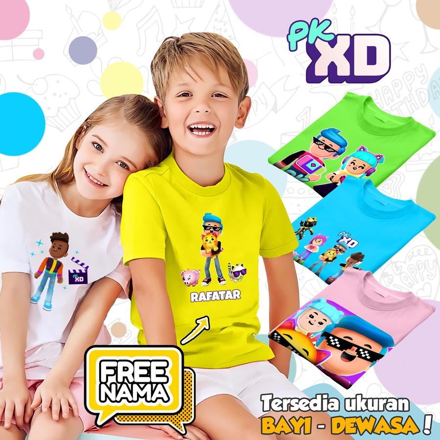 [FREE NAMA!!] Baju Kaos COUPLE ANAK DAN DEWASA PK XD BANYAK MOTIF