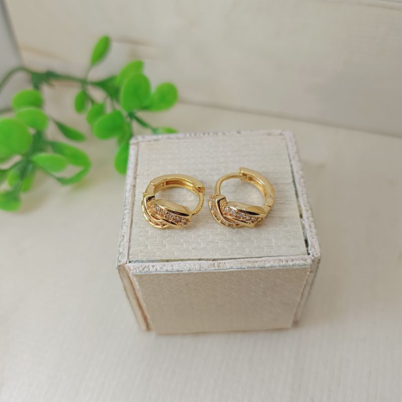 anting dewasa+anting jepit+anting xuping+anting klip/ lapis emas24karat