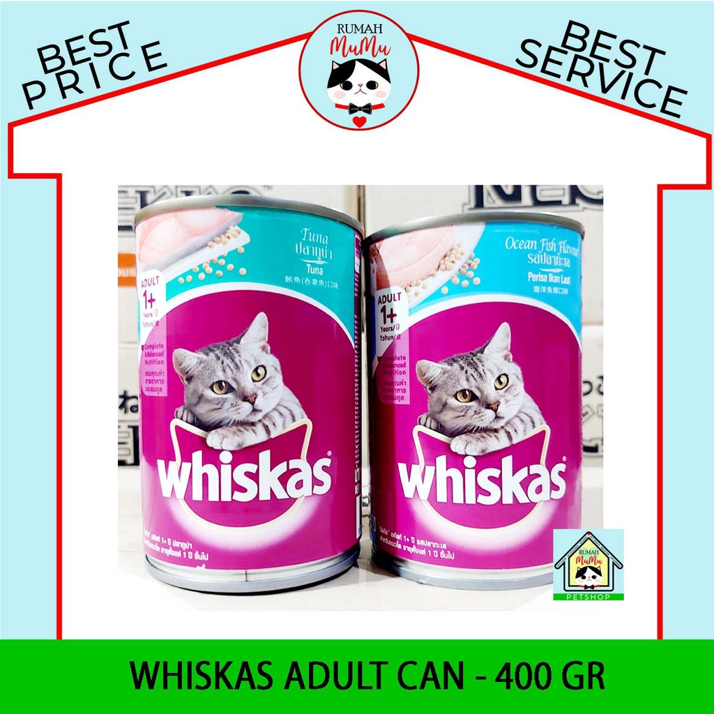 MAKAKAN KALENG KUCING DEWASA WHISKAS ADULT 400 GR