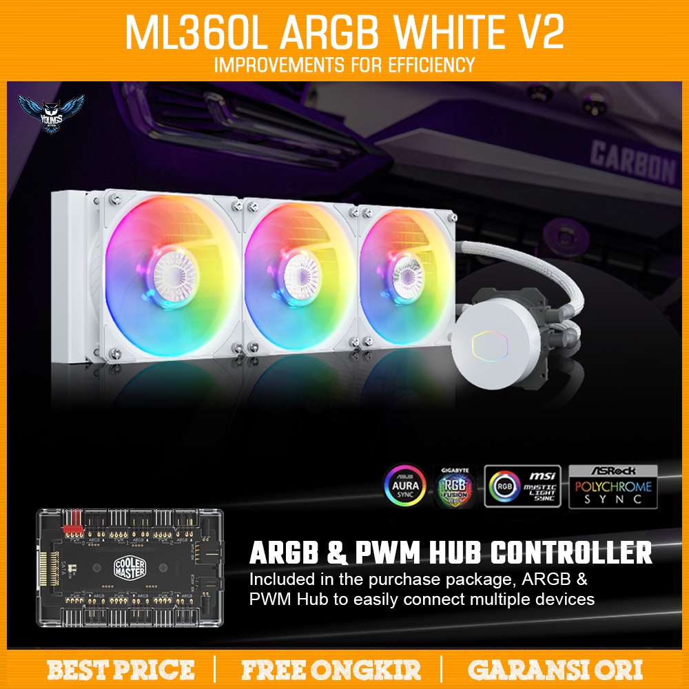 Liquid Cooling Cooler Master MASTERLIQUID ML360L V2 ARGB WHITE Edition