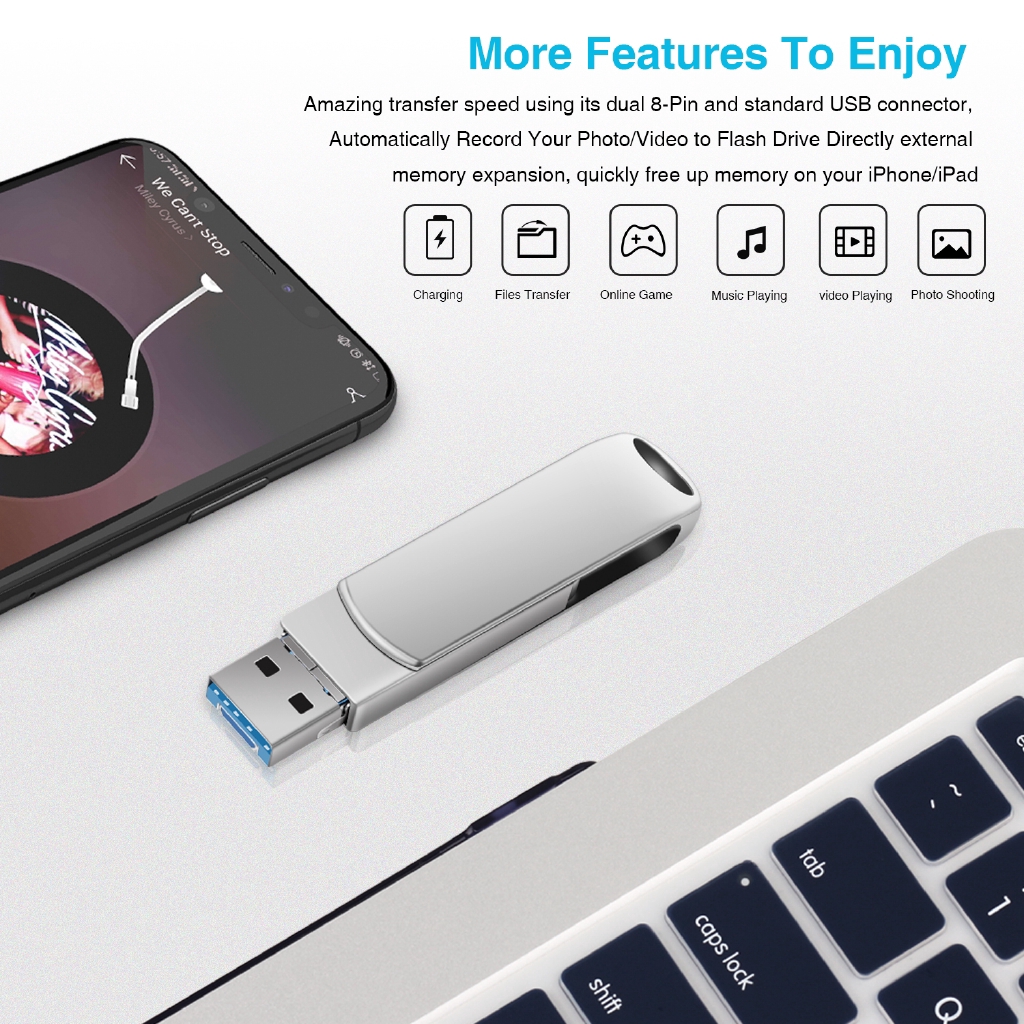 Flash Disk Usb Otg 4in1 Kapasitas 512gb Untuk Type C/Iphone/Ipad/Komputer/Laptop/Pc/Android