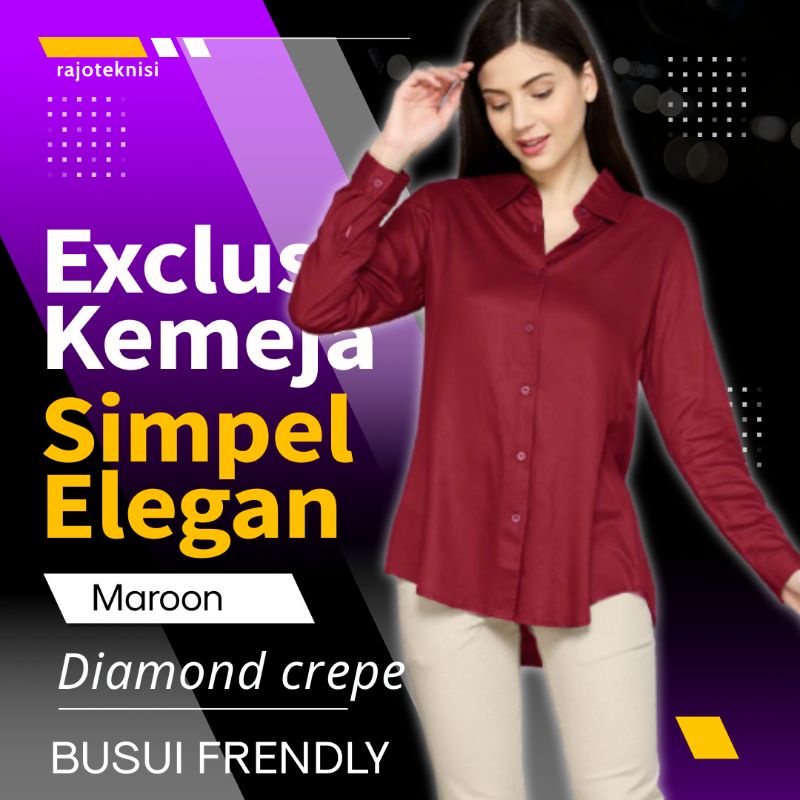 Baju kemeja flanel wanita putih polos
