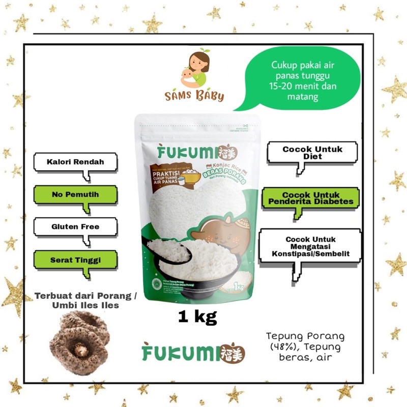 

FUKUMI Beras Porang / Beras Shirataki / Konjac Rice 1 kg