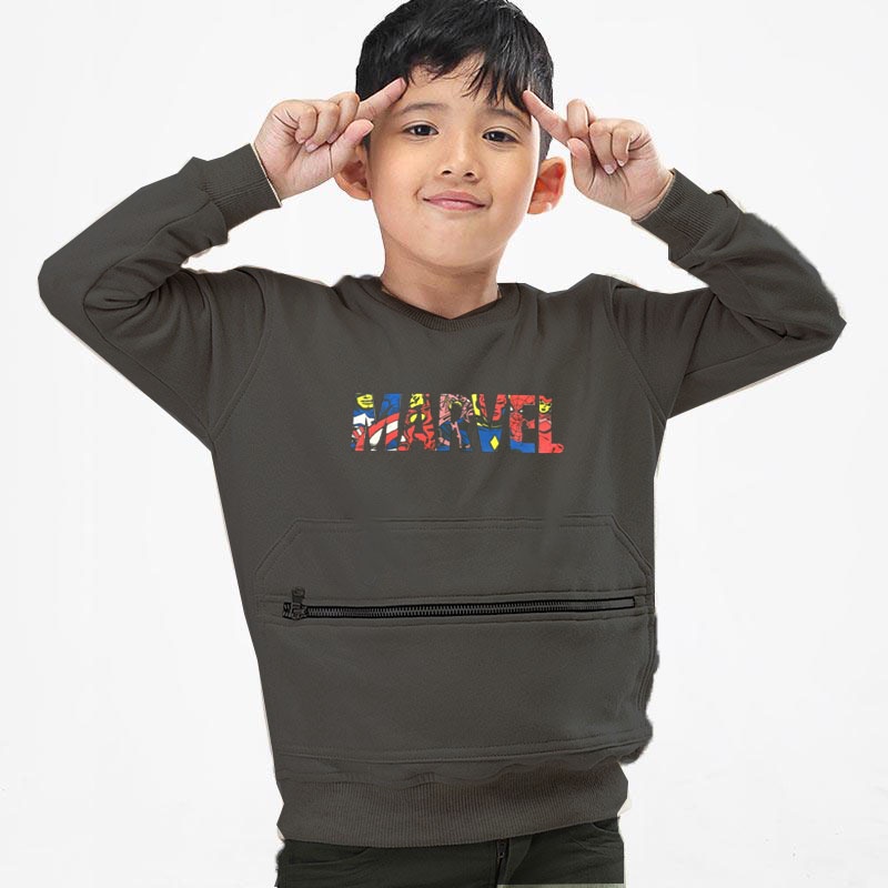 Sweater Anak Pria H&amp;M Marvel 5-13 tahun / jaket hoodie anak nasa h&amp;m marvel Saku Doraemon