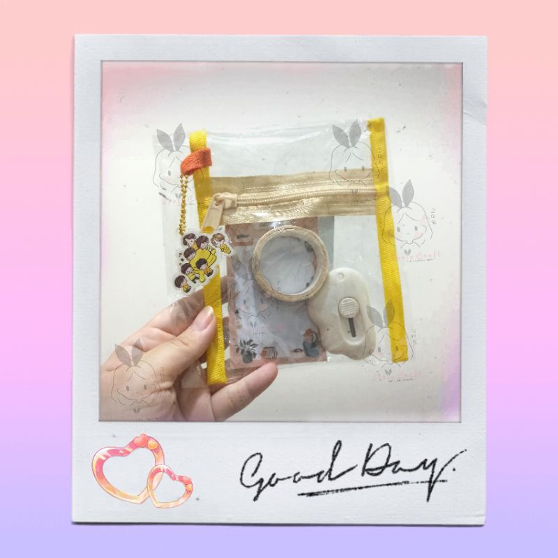 

Mini Bundle Set with Macaron Pouch Blue Pink Yellow