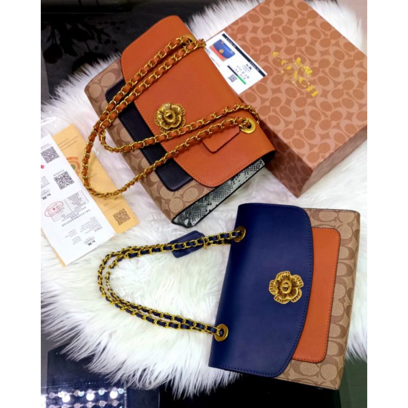 NEW COACH PARKER FLOWER / MIRROR 1:1/ TAS BRANDED/WITH BOX AND NOSER/ REAL PIC