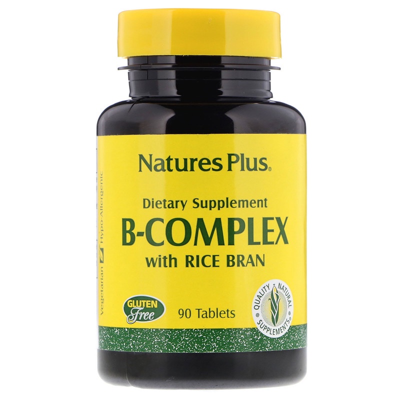 Natures Plus Vitamin B Complex with Rice Bran 90 Tablets