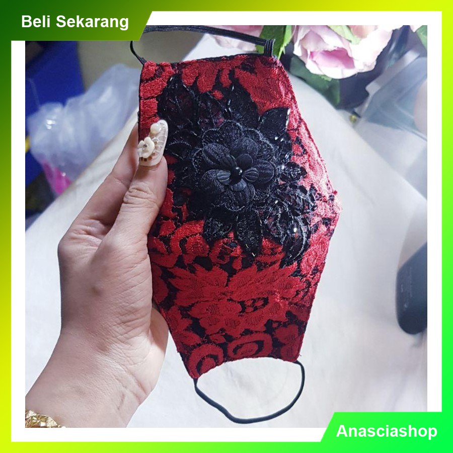 MaskerBrokatMerahPremium-MaskerPesta-MaskerBrukatPayet-MaskerCantik-MaskerPayetCantikPremium DISKON