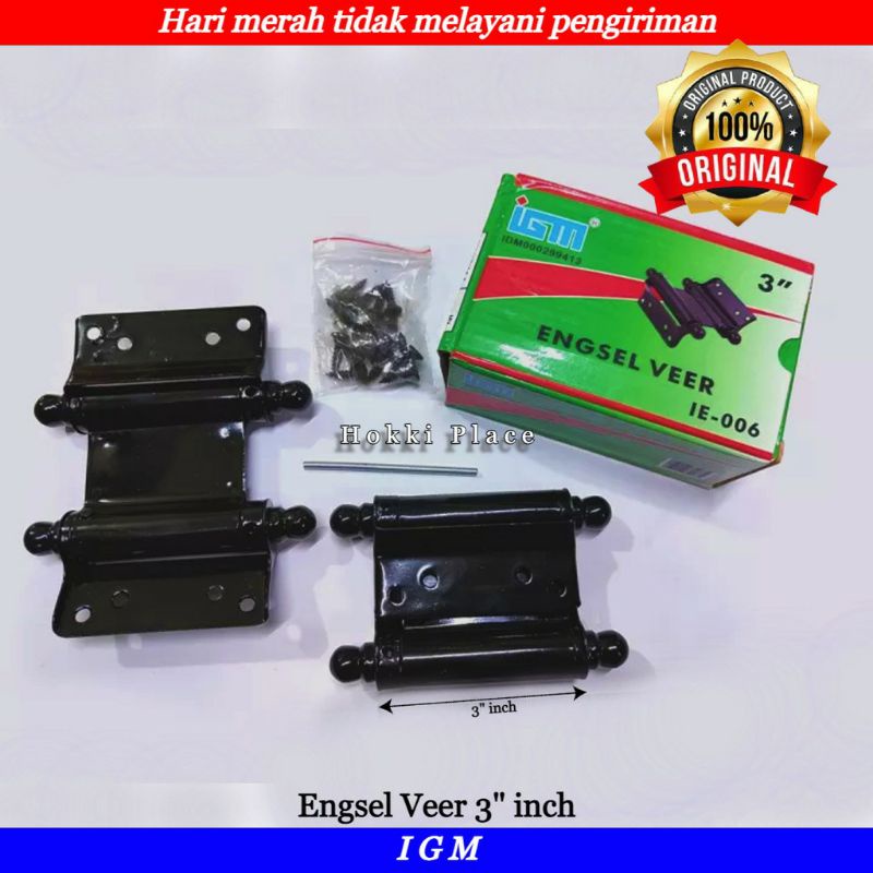 ENGSEL PINTU KOBOI IGM 3" & 4" INCH ENGSEL VEER ENGSEL HITAM BESI TEBAL HIGH QUALITY