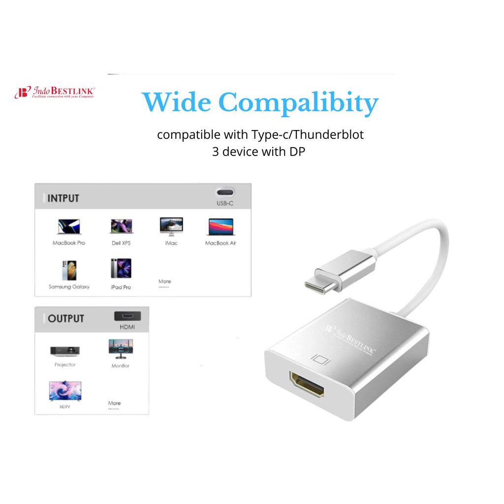 USB 3.1 Type-C To HDMI Konverter Adapter / USB 3.1 Type-C To VGA Konektor Adapter / Converter Type-C