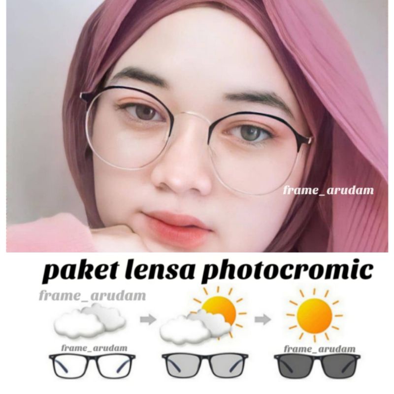 KACAMATA1301 photocromic | frame antiradiasi | kacamata fashion | kacamata wanita | kacamata